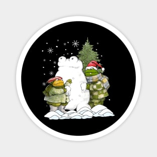 Vintage Frog And Toad Christmas Magnet
